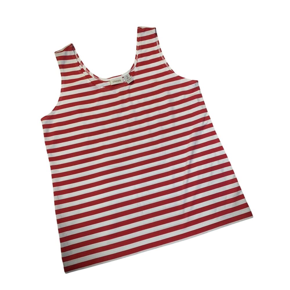 Chico's EUC pink white tank size 2